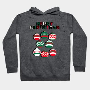 Merry Christmas Baubles in Tradition Red and Green Colours Hoodie